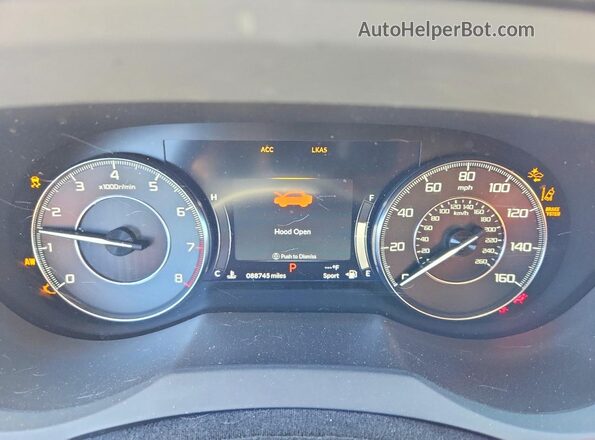 5J8TC2H38KL006176 2019 ACURA RDX Red Widok zestawu wskaźników
