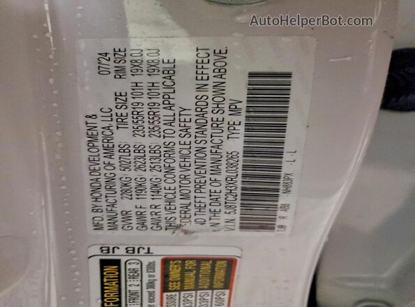 5J8TC2H3XRL038265 2024 ACURA RDX White 