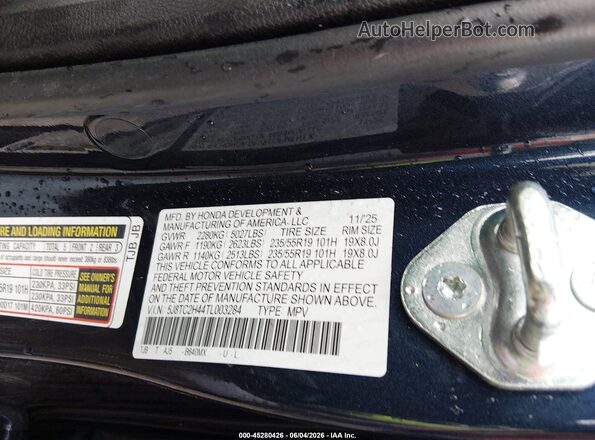5J8TC2H44TL003284 2026 ACURA RDX Синий Вид подкапотного пространства