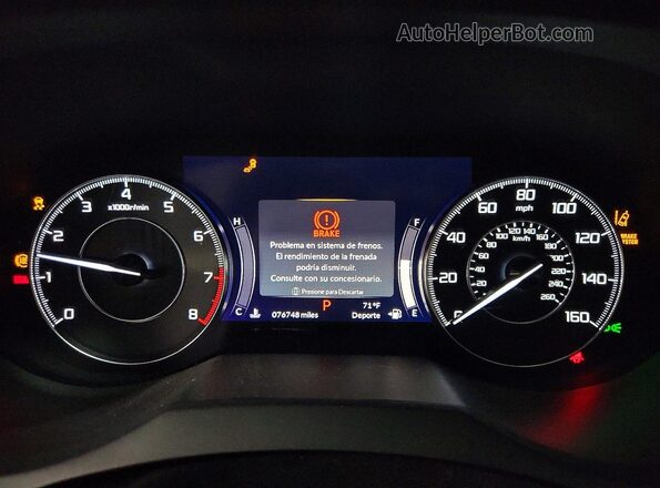 5J8TC2H51KL006599 2019 ACURA RDX Blue Vista del cuadro de instrumentos