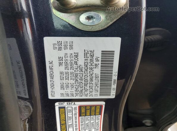 5J8TC2H51LL018317 2020 ACURA RDX Черный Вид наклейки с VIN-кодом