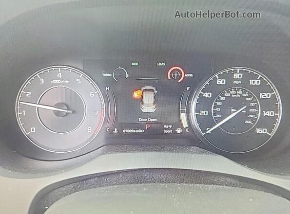 5J8TC2H52ML007117 2021 ACURA RDX Blue ხელსაწყოთა პანელის ხედი