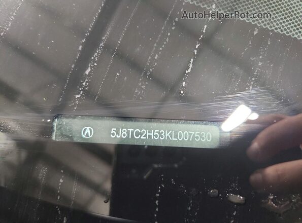 5J8TC2H53KL007530 2019 ACURA RDX Black VIN կոդի պիտակի տեսք