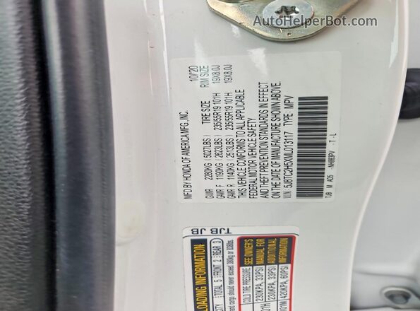 5J8TC2H5XML013117 2021 ACURA RDX Белый Вид наклейки с VIN-кодом