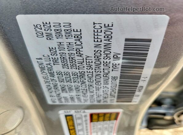 5J8TC2H5XSL017486 2025 ACURA RDX Silver 
