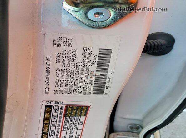 5J8TC2H68LL022728 2020 ACURA RDX White Вид наклейки з VIN-кодом