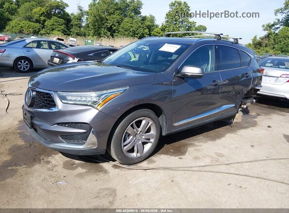 5J8TC2H70KL028160 2019 ACURA RDX Gray Առջևի ձախ երեք քառորդ տեսարան