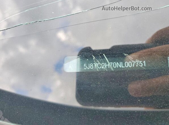 5J8TC2H70NL007751 2022 ACURA RDX White Вид наклейки з VIN-кодом