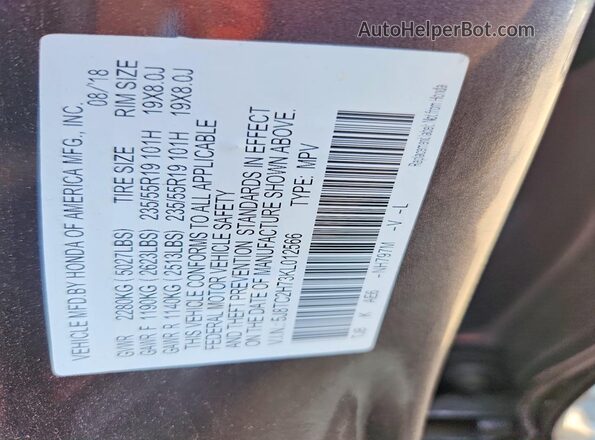 5J8TC2H73KL012566 2019 ACURA RDX Charcoal 