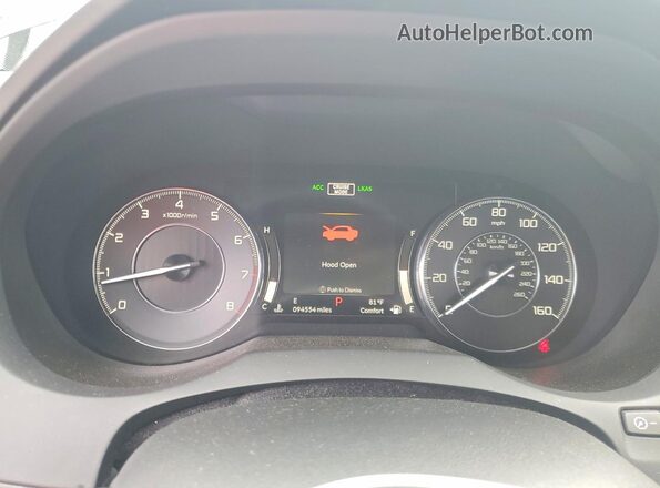 5J8TC2H73KL025995 2019 ACURA RDX Black ხელსაწყოთა პანელის ხედი