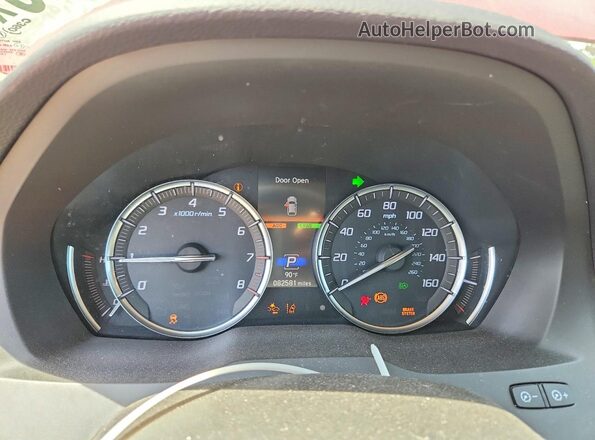 5J8YD4H54LL018505 2020 ACURA MDX Red Instrument cluster view