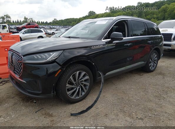 5LM5J0XC9SGL17362 2025 LINCOLN AVIATOR Black Առջևի ձախ երեք քառորդ տեսարան