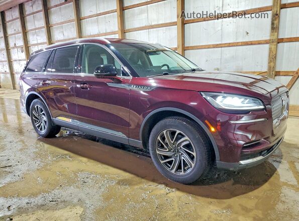 5LM5J6XC2NGL16772 2022 LINCOLN AVIATOR Burgundy Delantero derecho