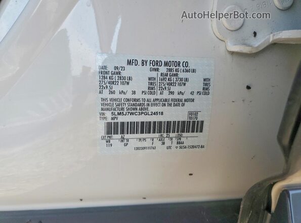 5LM5J7WC3PGL24518 2023 LINCOLN AVIATOR White Engine compartment view