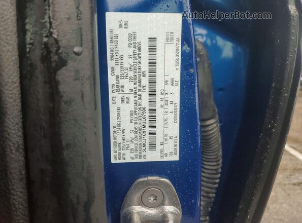 5LMCJ1C91MUL07596 2021 LINCOLN CORSAIR Blue Вид наклейки з VIN-кодом