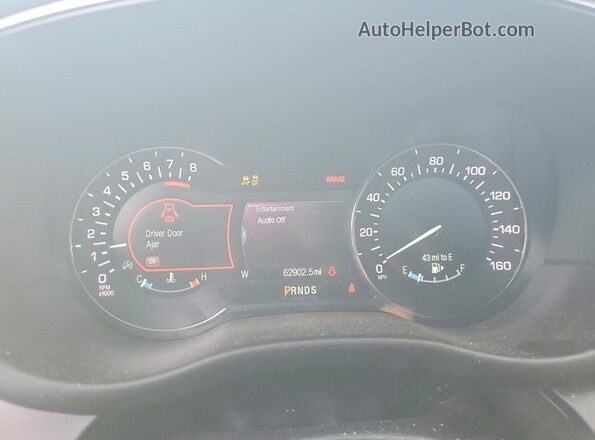 5LMCJ1C92KUL45237 2019 LINCOLN MKC Красный Вид щитка приборов
