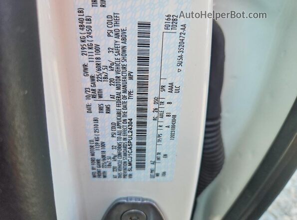 5LMCJ1CA5PUL24304 2023 LINCOLN CORSAIR White Vista de la etiqueta del VIN