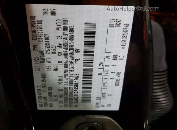 5LMCJ1DA9SUL17623 2025 LINCOLN CORSAIR Black VIN sticker view