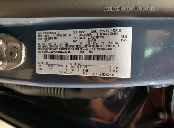 5LMCJ2DA4SUL22945 2025 LINCOLN CORSAIR Blue VIN sticker view