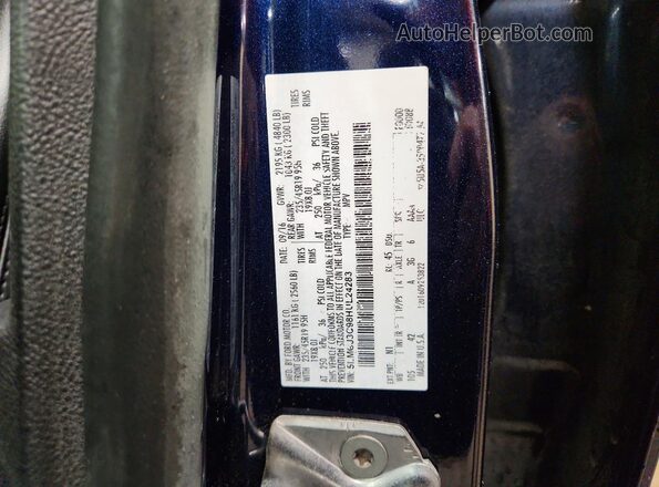 5LMCJ3C98HUL24283 2017 LINCOLN MKC Blue Widok naklejki z numerem VIN