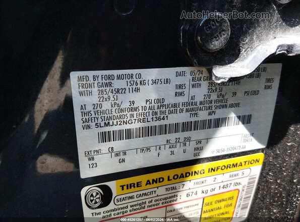 5LMJJ2NG7REL13641 2024 LINCOLN NAVIGATOR Black Շարժիչի բաժամունքի տեսք