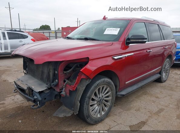 5LMJJ2NT5JEL04292 2018 LINCOLN NAVIGATOR Red Առջևի ձախ երեք քառորդ տեսարան