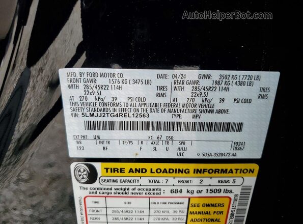5LMJJ2TG4REL12563 2024 LINCOLN NAVIGATOR Black VIN კოდის სტიკერის ხედი