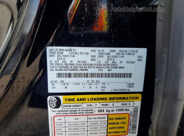 5LMJJ2TG6REL19658 2024 LINCOLN NAVIGATOR Black Вид наклейки з VIN-кодом