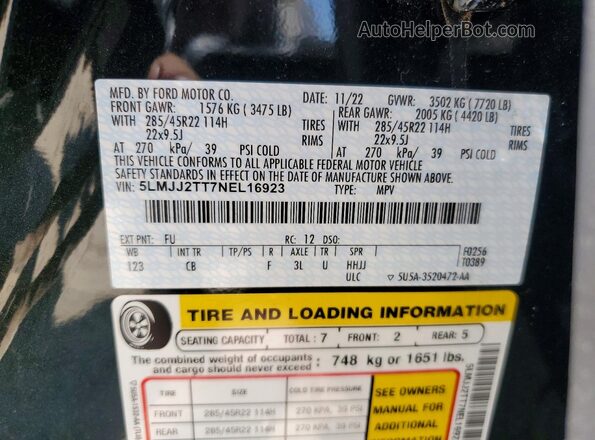 5LMJJ2TT7NEL16923 2022 LINCOLN NAVIGATOR Black Панорамний вид салону 360°