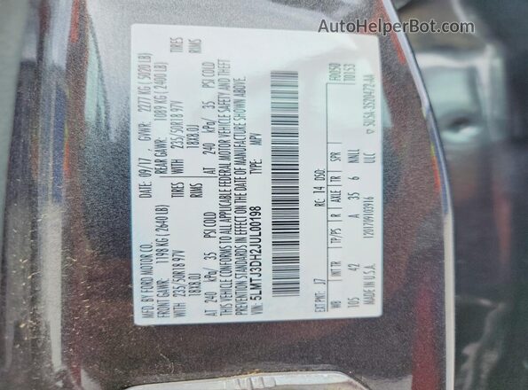 5LMTJ3DH2JUL00198 2018 LINCOLN MKC Gray Панорамний вид салону 360°