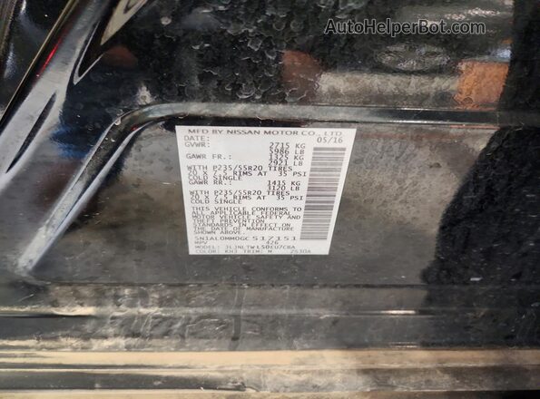 5N1AL0MM0GC517151 2016 INFINITI QX60 Black Вид наклейки з VIN-кодом