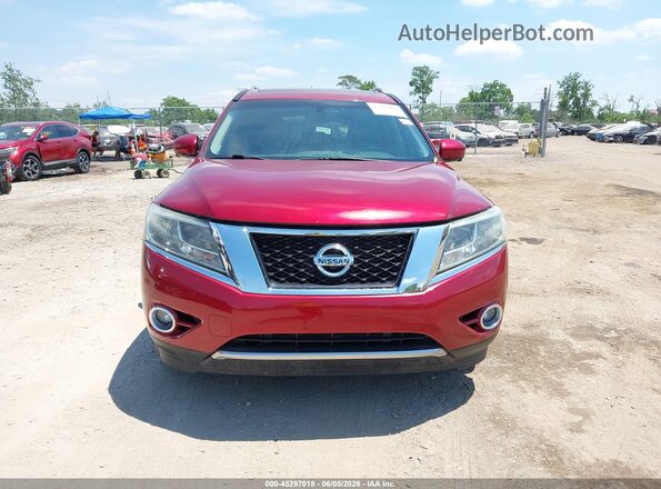 5N1AR2MM0GC613887 2016 NISSAN PATHFINDER Red Instrument cluster view