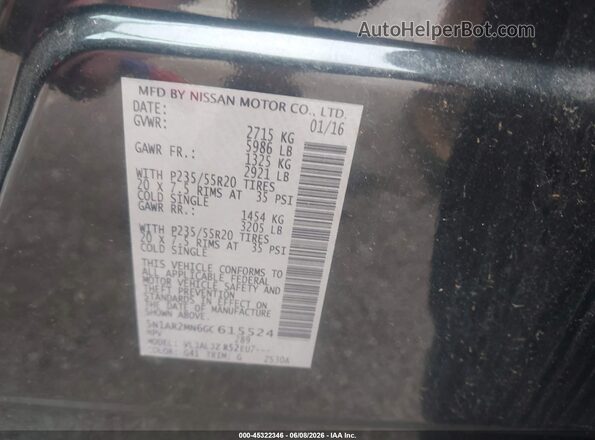 5N1AR2MN6GC615524 2016 NISSAN PATHFINDER Черный Вид подкапотного пространства