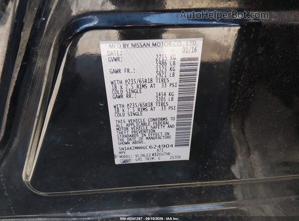 5N1AR2MN6GC624904 2016 NISSAN PATHFINDER Black Widok komory silnika