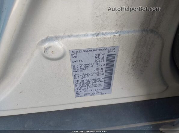 5N1AT2MT1GC746456 2016 NISSAN ROGUE Silver Widok komory silnika