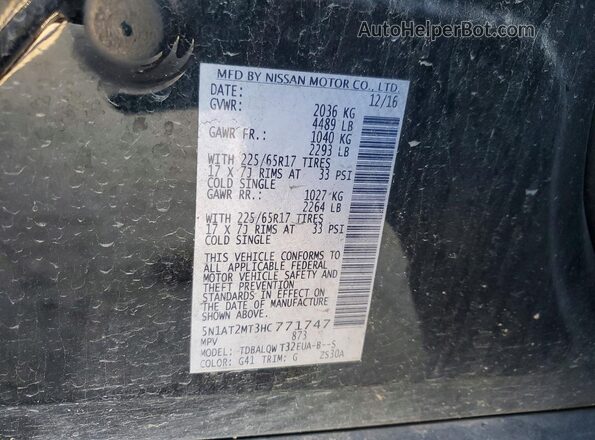 5N1AT2MT3HC771747 2017 NISSAN ROGUE Black VIN sticker view