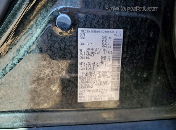 5N1AT2MT3JC812741 2018 NISSAN ROGUE Black VIN sticker view