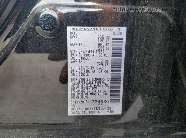 5N1AT2MT3LC774530 2020 NISSAN ROGUE Black 