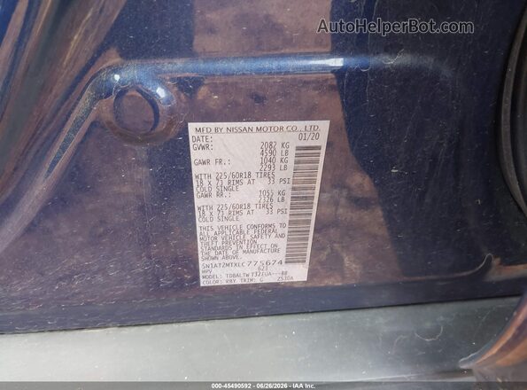 5N1AT2MTXLC775674 2020 NISSAN ROGUE Dark Blue Widok komory silnika