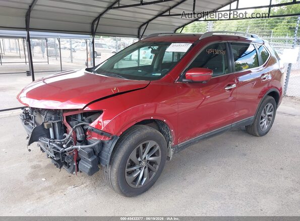 5N1AT2MV2GC741946 2016 NISSAN ROGUE Красный Передняя левая четверть