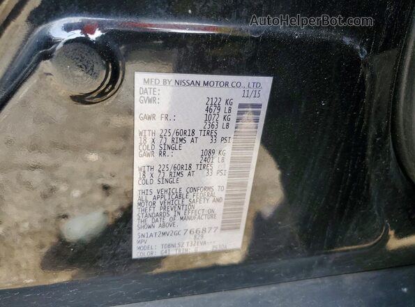 5N1AT2MV2GC766877 2016 NISSAN ROGUE Black Widok naklejki z numerem VIN