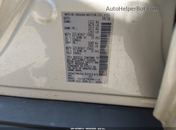 5N1AT2MV2GC920245 2016 NISSAN ROGUE Silver ძრავის განყოფილების ხედი