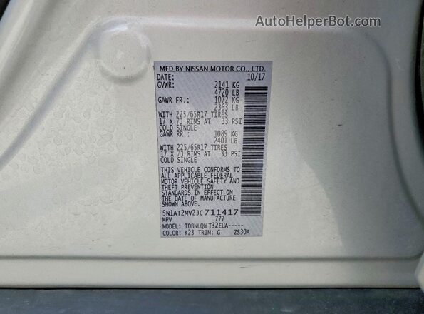 5N1AT2MV2JC711417 2018 NISSAN ROGUE Silver Սալոնի 360 աստիճան տեսք