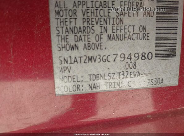 5N1AT2MV3GC794980 2016 NISSAN ROGUE Red Widok komory silnika