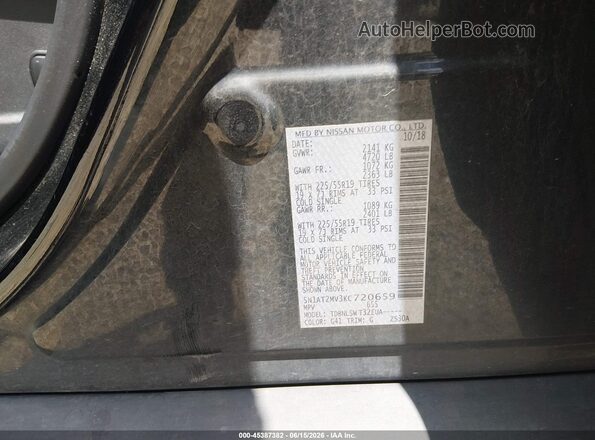 5N1AT2MV3KC720659 2019 NISSAN ROGUE Black ძრავის განყოფილების ხედი