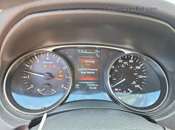 5N1AT2MV4GC746307 2016 NISSAN ROGUE White Instrument cluster view