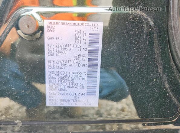5N1AT2MV6JC826294 2018 NISSAN ROGUE Black VIN sticker view