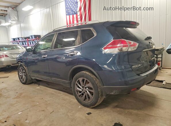 5N1AT2MV8GC772893 2016 NISSAN ROGUE Синий Задняя левая четверть