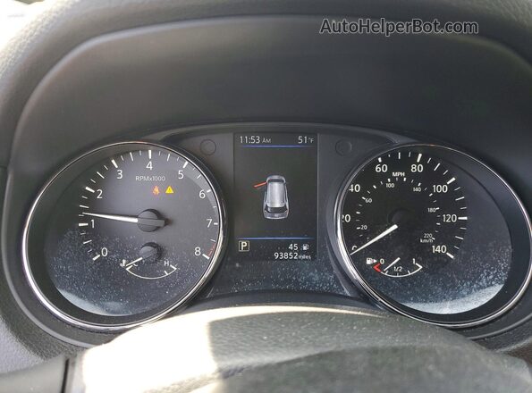 5N1AT2MV9KC781496 2019 NISSAN ROGUE Gray Вид щитка приладів
