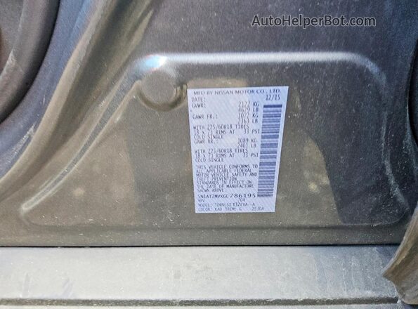 5N1AT2MVXGC786195 2016 NISSAN ROGUE Серый 